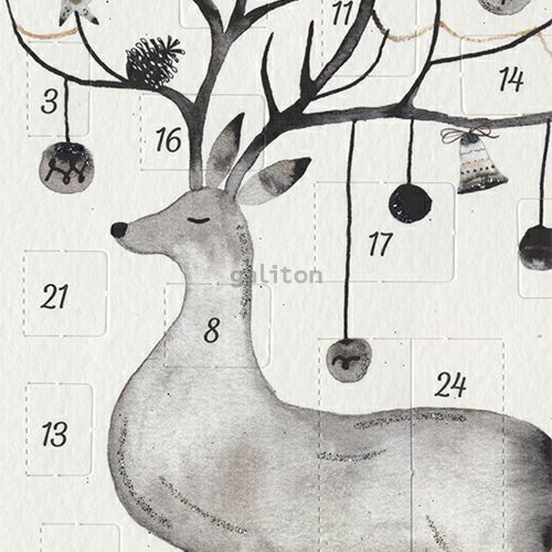 【xmas限定販売】 アドヴェントカード2枚組Vラメ付