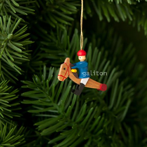 【xmas限定販売】《クリスマスオーナメント》 ヴォルフガングヴェルナー Wolfgang Werner 木馬遊び 青