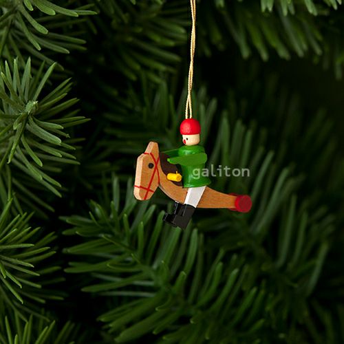 【xmas限定販売】《クリスマスオーナメント》 ヴォルフガングヴェルナー Wolfgang Werner 木馬遊び 緑