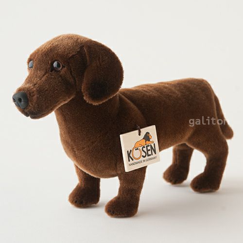 ケーセン Koesen ぬいぐるみ ダックスフント 短毛 茶（小）