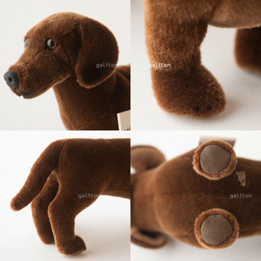 ケーセン Koesen ぬいぐるみ ダックスフント 短毛 茶（小）