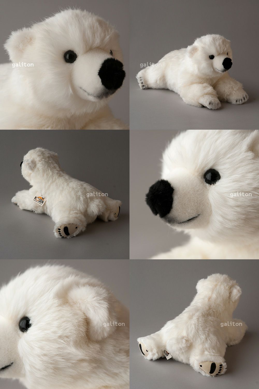 ケーセン Koesen ぬいぐるみ ホワイトベアベビー 伏せ