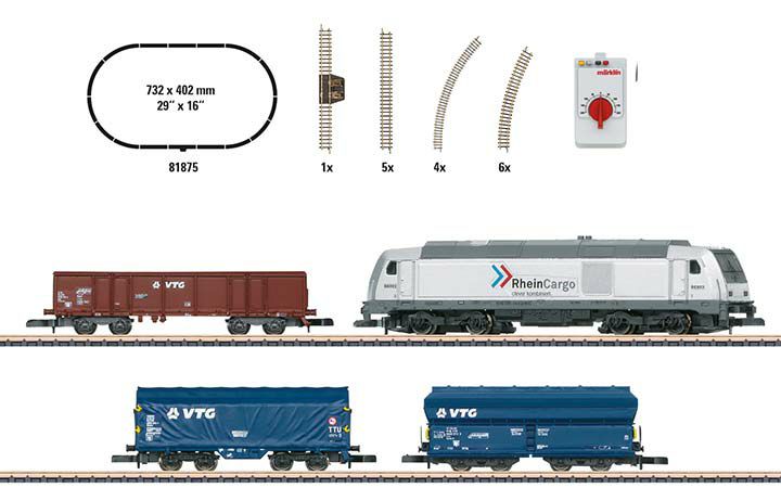 maerklin/メルクリン 81875 Zゲージスターターセット ディーゼル機関車 Class285 Modern Freight Service
