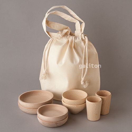 がりとんオリジナル ままごと木製食器セット2人用