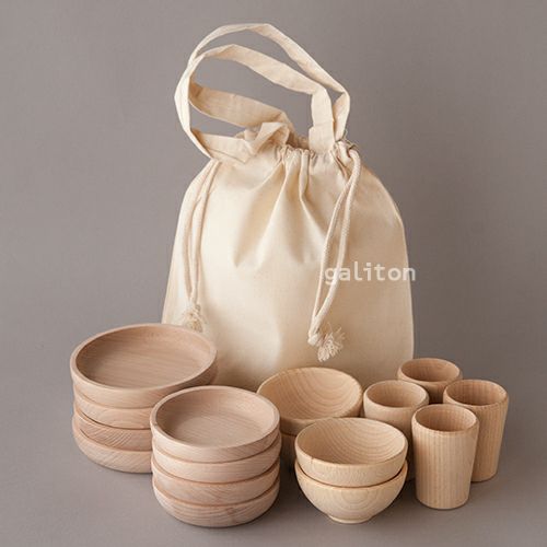 がりとんオリジナル ままごと木製食器セット4人用