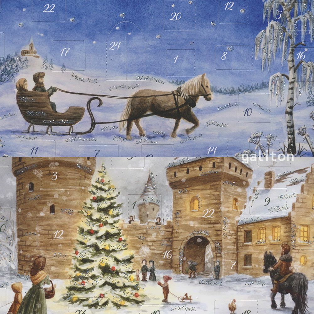 【xmas限定販売】 アドヴェントカード2枚組い（ラメ付）