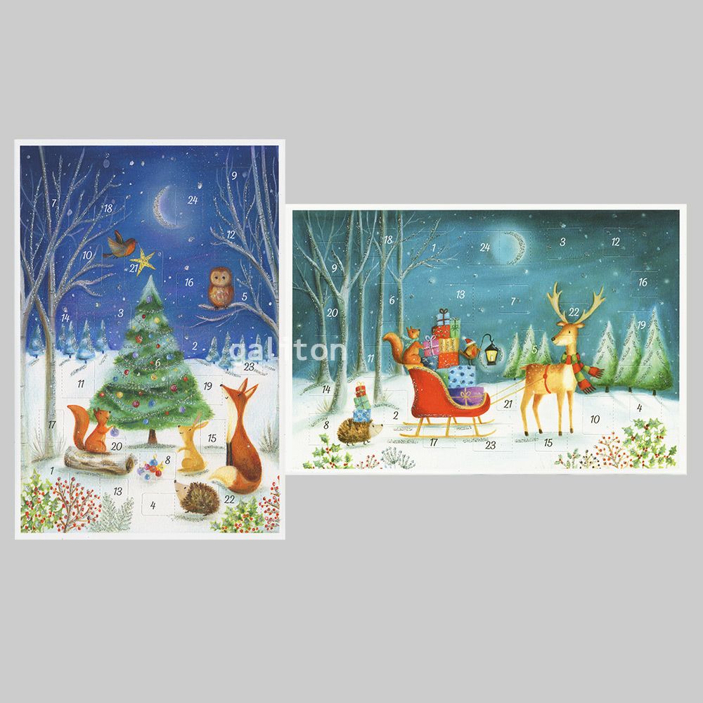 【xmas限定販売】 アドヴェントカード2枚組ろ（ラメ付）