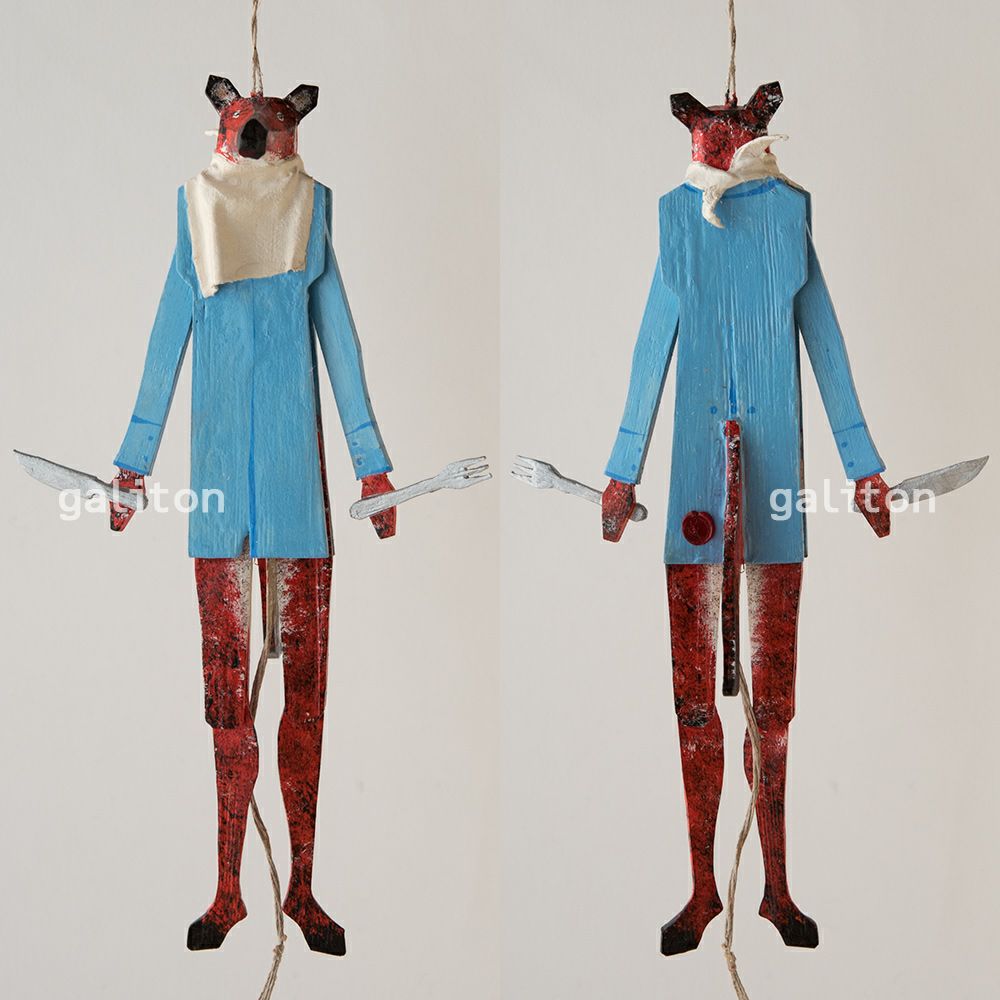 Oberammergauer Schnuerlkasperl なたのハンペルマン キツネの晩餐