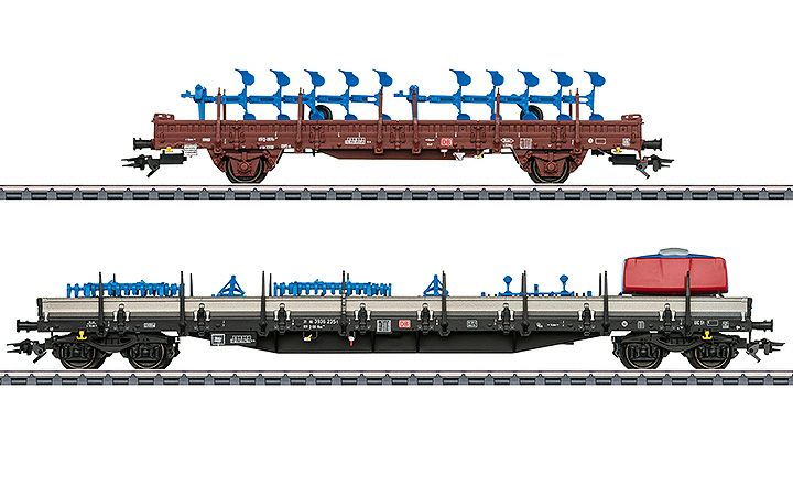 maerklin/メルクリン 46405 低床貨車2両セット DBAG 農機具運搬